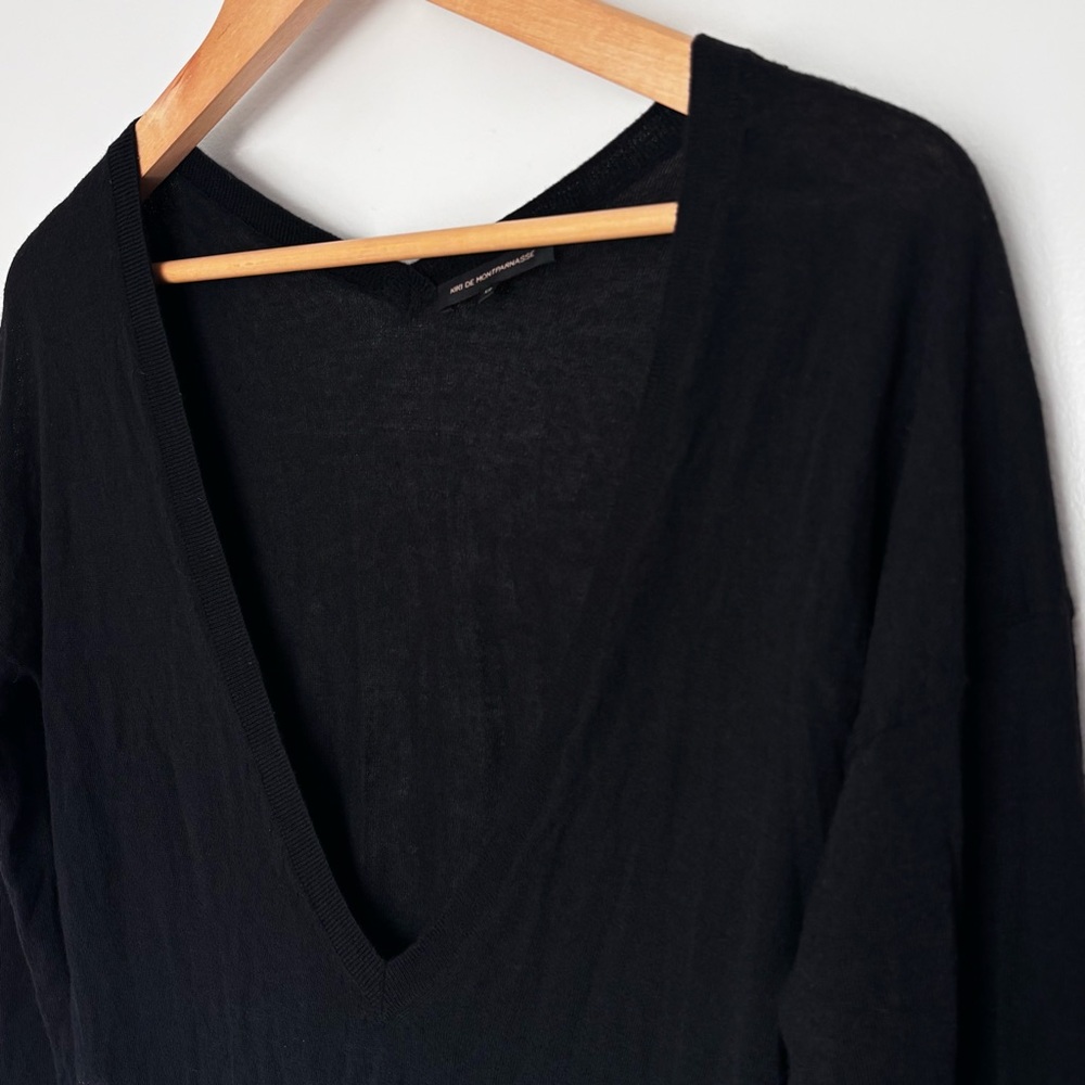 Kiki de Montparnasse Black 100% Cashmere V-neck Boyfriend Luxe Sweater Size XS - Picture 8 of 14